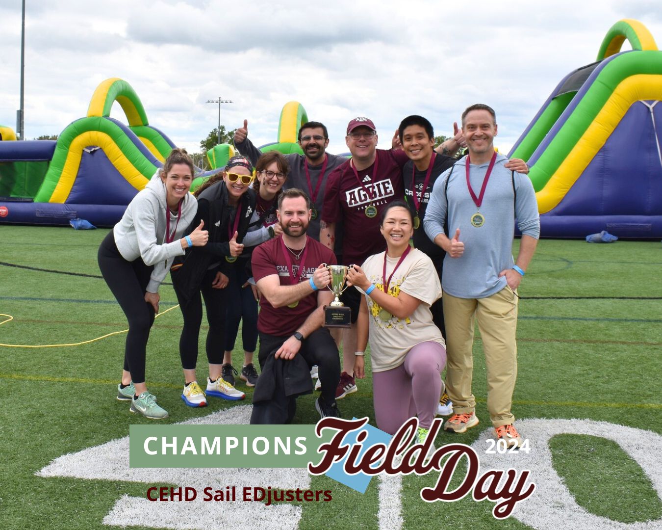 CEHD Sail EDjusters team posing at Field Day 2024