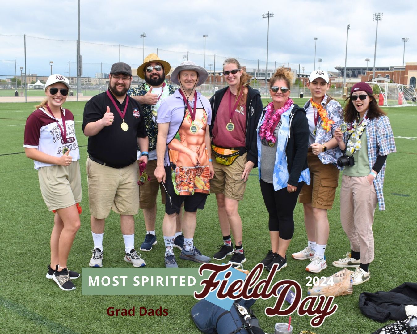 The Grad Dads  team posing at Field Day 2024